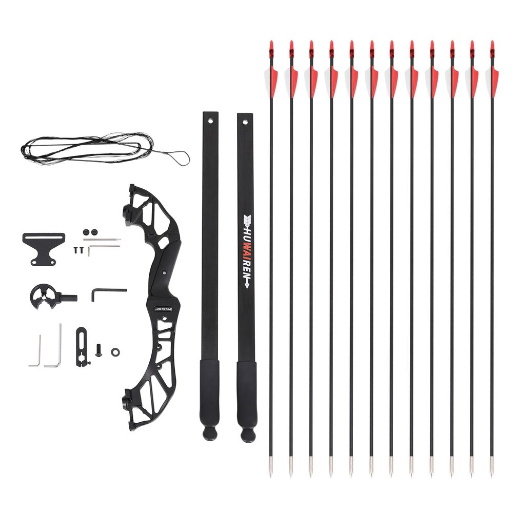 Recurve Bow Set 55lb – Takedown Archery Kit with 12 Arrows, Red