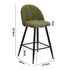 Oikiture 2x Bar Stools Kitchen Counter Stool Green Boucle Padded
