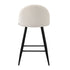Oikiture 2x Bar Stools Kitchen Counter Stool White Boucle Padded