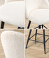 Oikiture 2x Bar Stools Kitchen Counter Stool White Boucle Padded