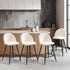 Oikiture 4x Bar Stools Kitchen Counter Stool White Boucle Padded