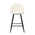 Oikiture 4x Bar Stools Kitchen Counter Stool White Boucle Padded
