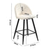 Oikiture 4x Bar Stools Kitchen Counter Stool White Boucle Padded
