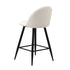 Oikiture 4x Bar Stools Kitchen Counter Stool White Boucle Padded