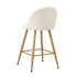 Oikiture 2x Bar Stools Kitchen Counter Stool Boucle Padded Stools