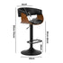 2x Bar Stools Swivel Counter Stool Armrest Leather Black