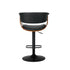 2x Bar Stools Swivel Counter Stool Armrest Leather Black