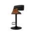 2x Bar Stools Swivel Counter Stool Armrest Leather Black