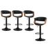 Oikiture 4x Bar Stools Gas Lift Armrest Leather Black