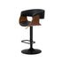 Oikiture 4x Bar Stools Gas Lift Armrest Leather Black