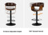 2x Bar Stools Swivel Counter Stool Armrest Leather Brown