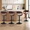 Oikiture 4x Bar Stools Gas Lift Armrest Leather Brown
