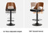 4X Bar Stool Gas Lift Kitchen Swivel Chair Leather LUKA