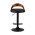 4x Bar Stools with Gas Lift Swivel Wooden PU Leather