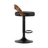 4x Bar Stools with Gas Lift Swivel Wooden PU Leather