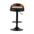 4x Bar Stools with Gas Lift Swivel Wooden PU Leather