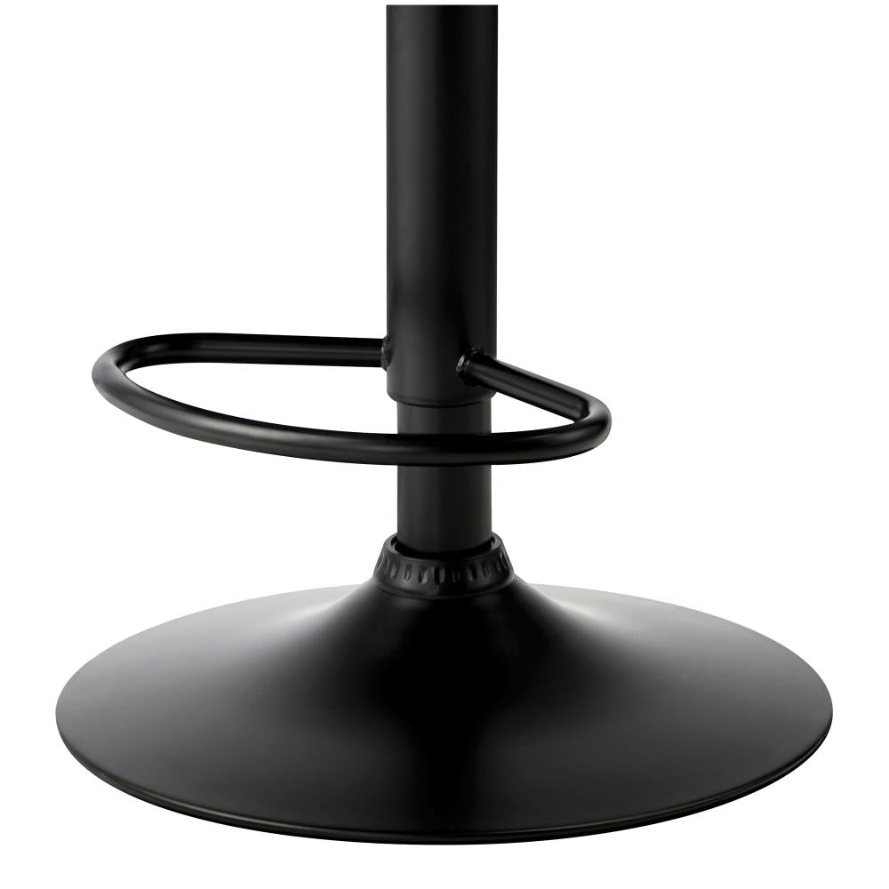 4x Bar Stools with Gas Lift Swivel Wooden PU Leather