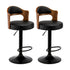 Bar Stools Swivel Gas Lift Metal Leather x2