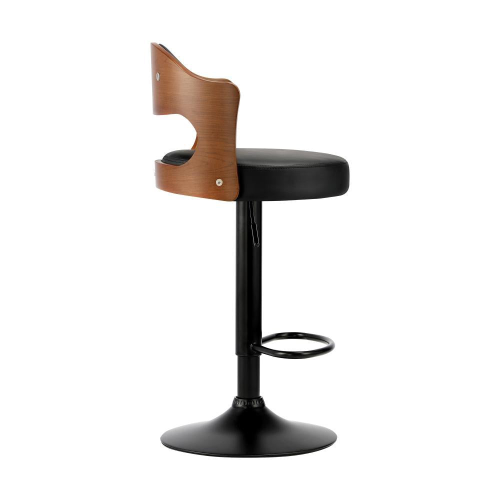 Bar Stools Swivel Gas Lift Metal Leather x2