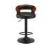 Oikiture Adjustable PU Leather Bentwood Bar Stools 360° Swivel Black (2‑Pack)