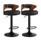 4x Bar Stools with Gas Lift Swivel Black