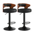 4x Bar Stools with Gas Lift Swivel Black