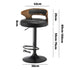 4x Bar Stools with Gas Lift Swivel Black