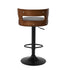 2x Bar Stools Kitchen Swivel Stool Wooden Leather Brown