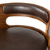 2x Bar Stools Kitchen Swivel Stool Wooden Leather Brown