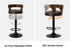 2x Bar Stools Kitchen Swivel Stool Wooden Leather Brown