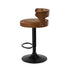 2x Bar Stools Kitchen Swivel Stool Wooden Leather Camel