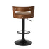 Oikiture 4x Bar Stools Gas Lift Swivel Chairs Wooden Leather Camel
