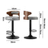 Bar Stools Gas Lift Swivel Wooden Grey x2