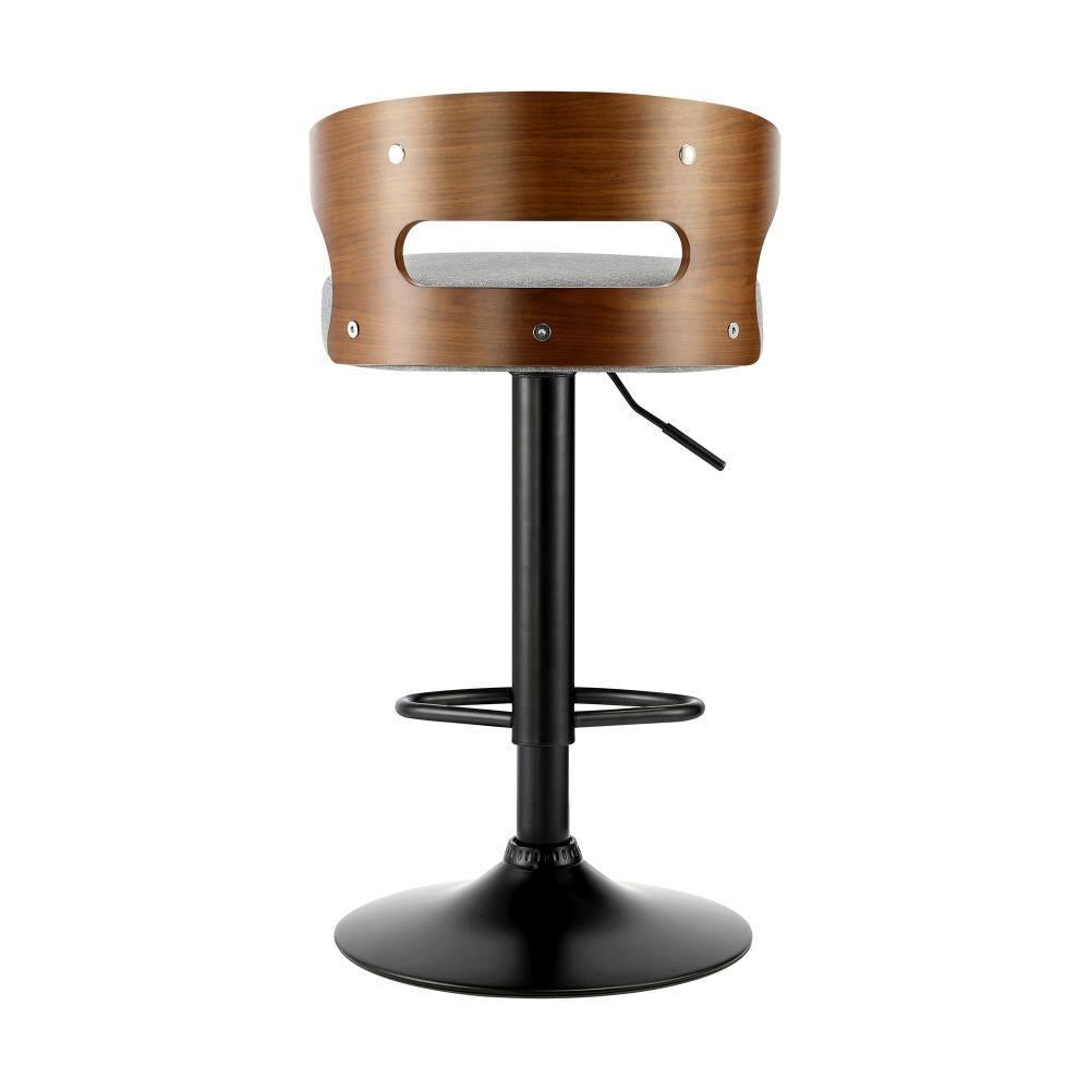 Bar Stools Gas Lift Swivel Wooden Grey x2