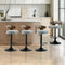 4x Gas Lift Bar Stools Swivel Adjustable Height Grey Fabric Kitchen Chairs