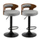 4x Bar Stools with Gas Lift Swivel Grey