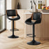 2x Bar Stools Kitchen Dining Chairs Swivel Leather Black