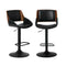 2x Bar Stools Kitchen Dining Chairs Swivel Leather Black