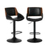 2x Bar Stools Kitchen Dining Chairs Swivel Leather Black