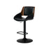 2x Bar Stools Kitchen Dining Chairs Swivel Leather Black