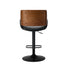 2x Bar Stools Kitchen Dining Chairs Swivel Leather Black