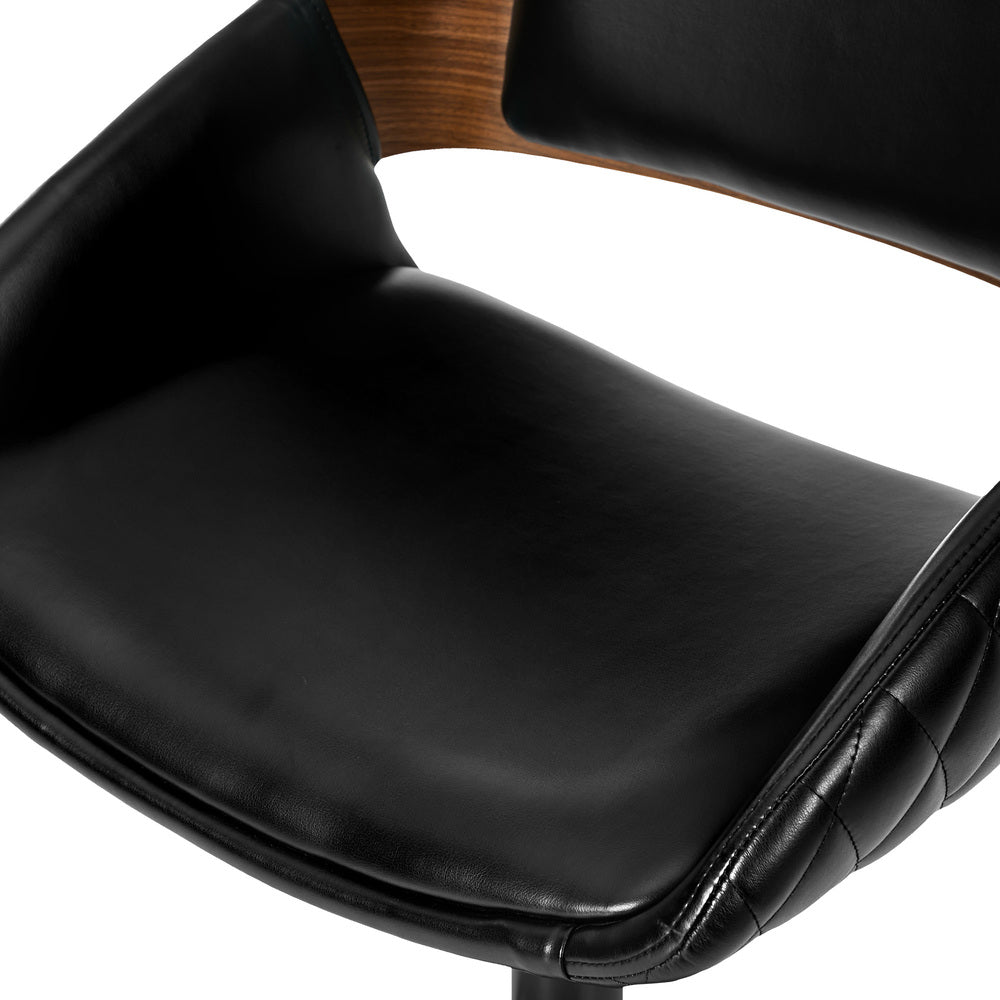 2x Bar Stools Kitchen Dining Chairs Swivel Leather Black
