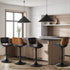 Oikiture 4x Bar Stools Swivel Gas Lift Stool Leather Black