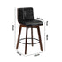 Oikiture 2x Wooden Bar Stools Swivel Chairs PU Leather