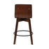 Oikiture 2x Wooden Bar Stools Swivel Chairs PU Leather