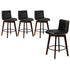 Oikiture 4x Wooden Bar Stools Swivel Chairs PU Leather