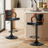 2x Bar Stools Swivel Kitchen Bar Stools Leather Black
