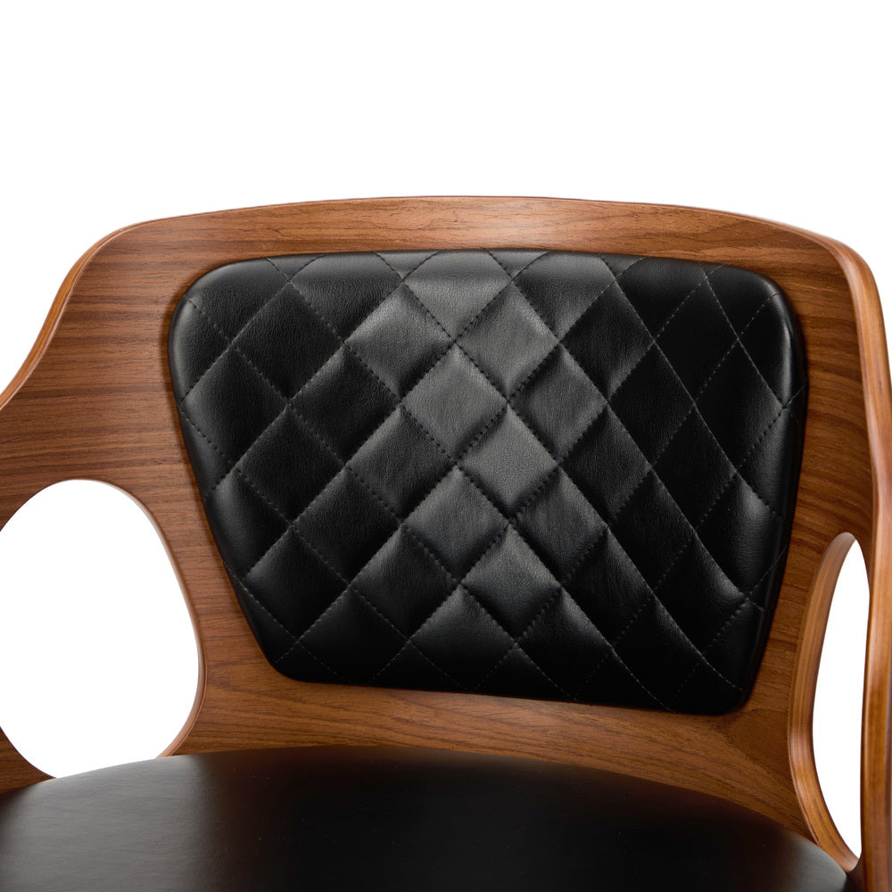 4x Bar Stools Swivel Bar Chairs Gas Lift Leather Black