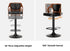 4x Bar Stools Swivel Bar Chairs Gas Lift Leather Black