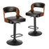 2X Bar Stool Gas Lift Kitchen Swivel Chair Leather LUKA